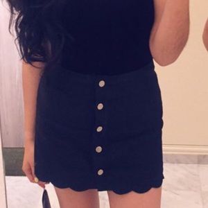 Black button down skirt